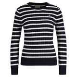 GANT Damen Strickpullover, gestreift - STRETCH COTTON CABLE STRIPE C-NECK