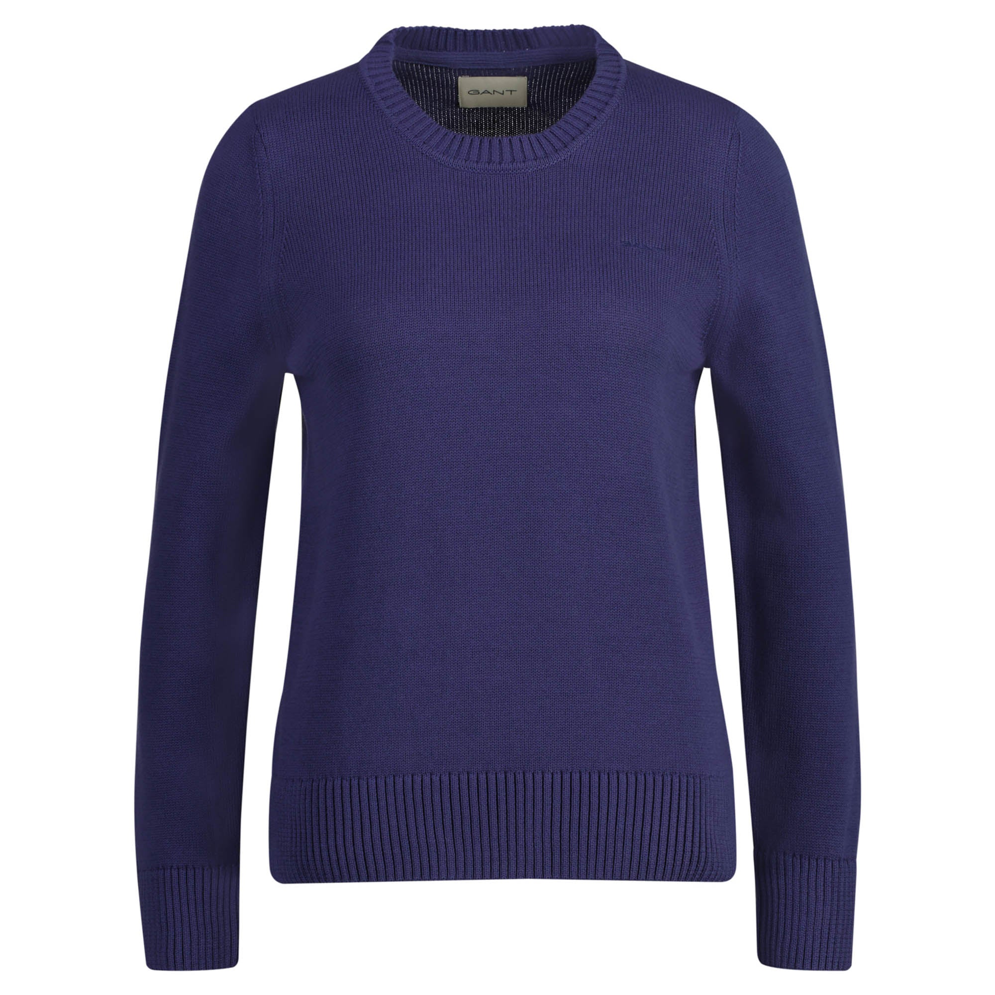 GANT Damen Strickpullover - CLASSIC COTTON C-NECK, Rundhals, Feinstrick, Baumwolle