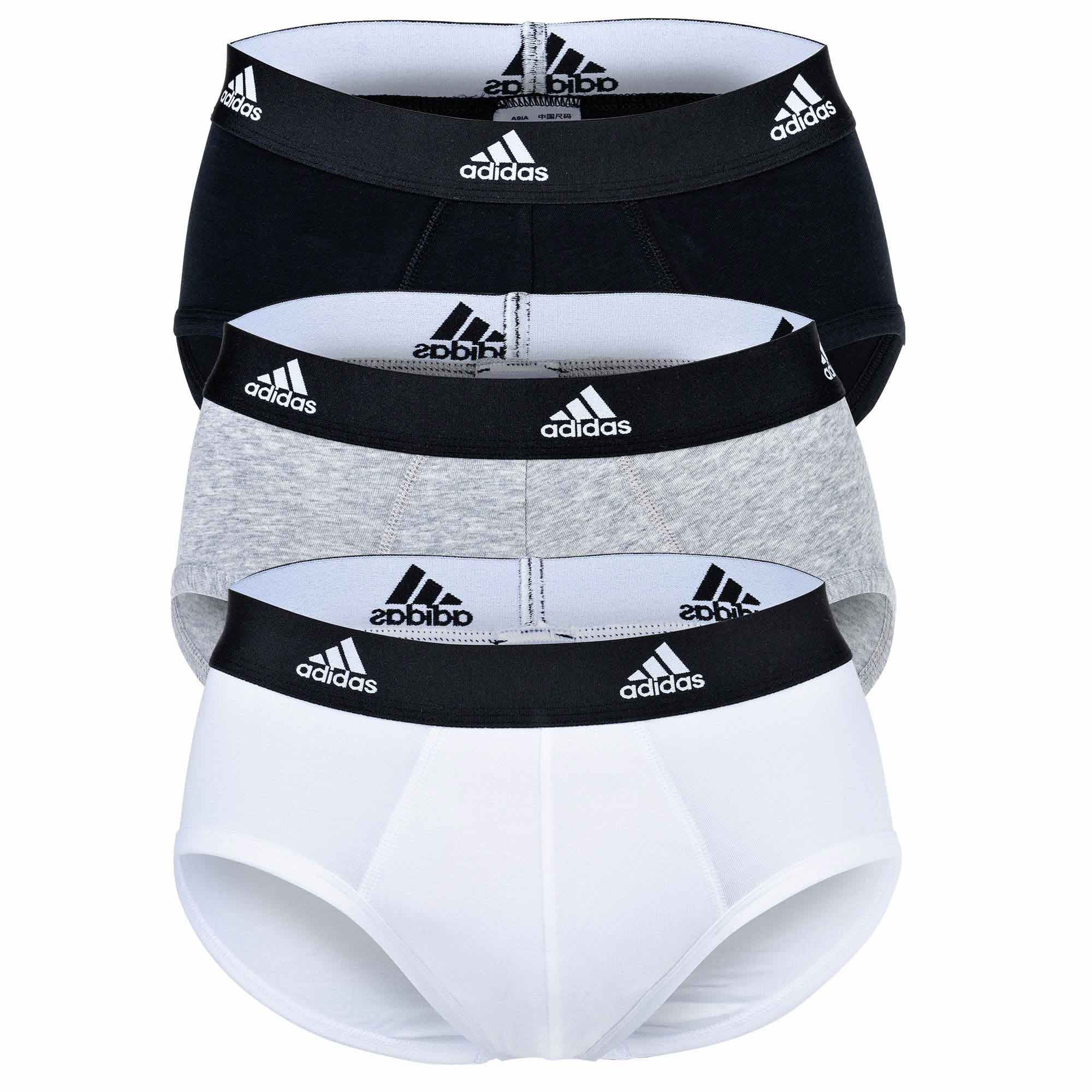adidas Herren Slip, 3er Pack - Briefs, Active Flex Cotton, Logo, einfarbig