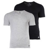 adidas Herren T-Shirt, 2er Pack - Active Flex Cotton, V-Ausschnitt, uni