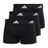 adidas Herren Boxershorts, 3er Pack - Trunks, Active Flex Cotton, Logo, einfarbig