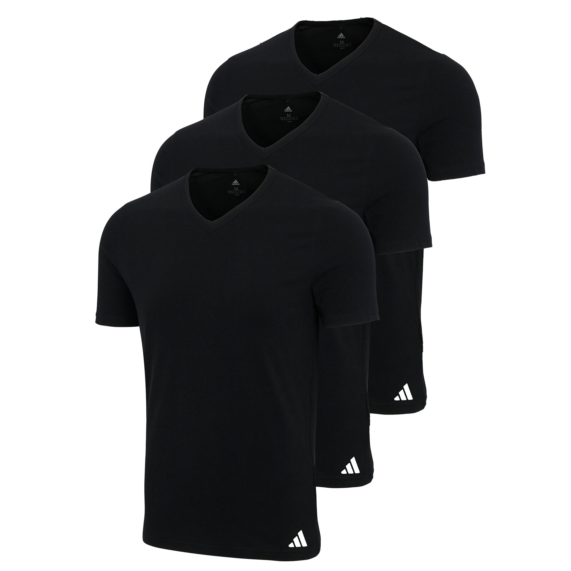 adidas Herren T-Shirt, 3er Pack - V-Neck Shirt, Active Core Cotton, einfarbig