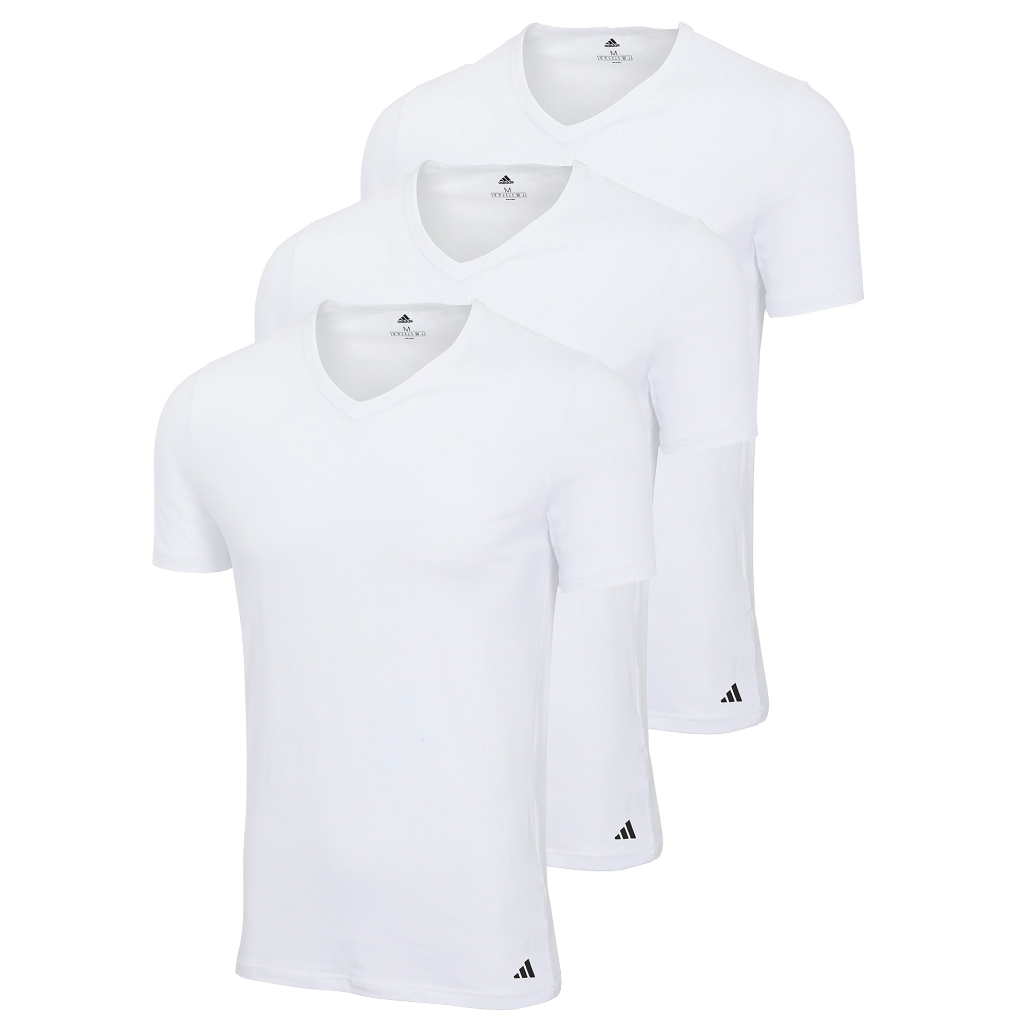 adidas Herren T-Shirt, 3er Pack - V-Neck Shirt, Active Core Cotton, einfarbig