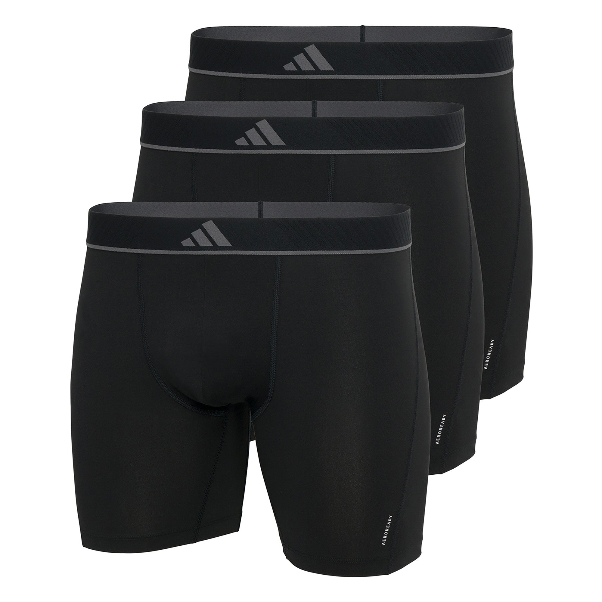 adidas Herren Boxershorts, 3er Pack - Boxer Briefs, Active Micro Flex Eco, Logo, einfarbig
