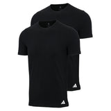 adidas Men T-Shirt, 2-pack - Crew Neck Shirt, Active Flex Cotton, solid colour