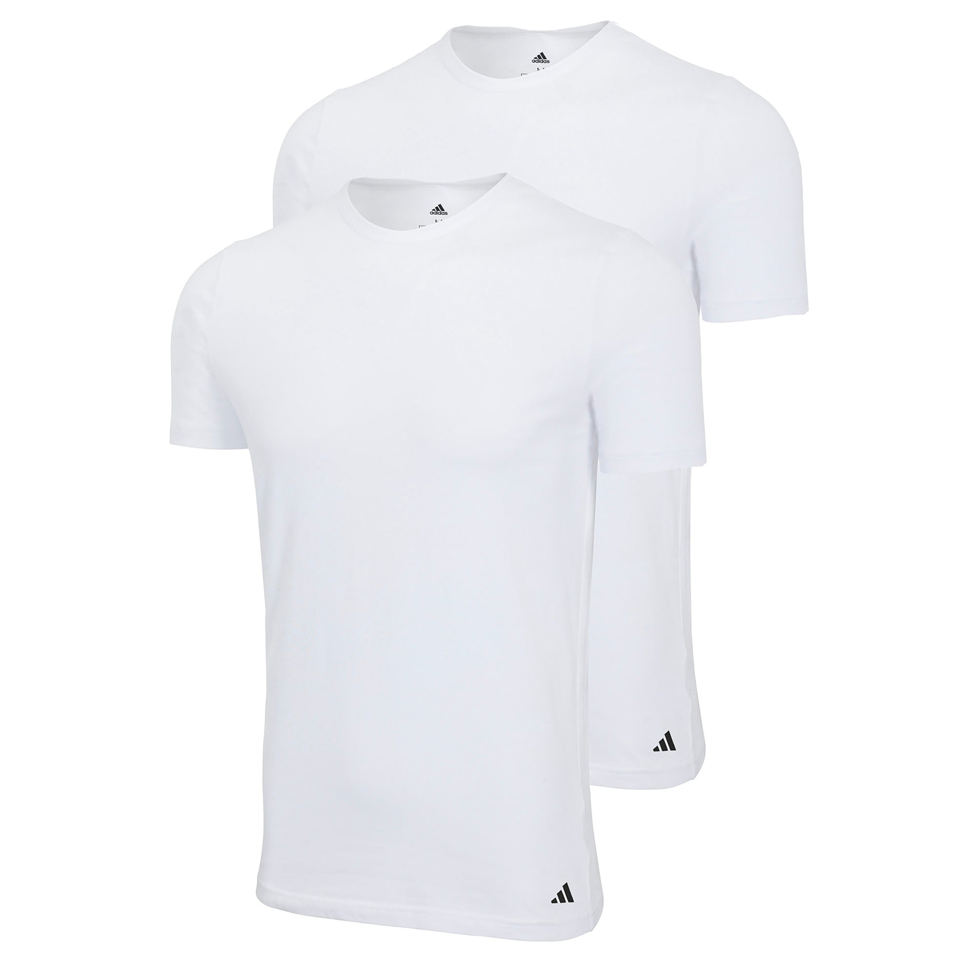 adidas Men T-Shirt, 2-pack - Crew Neck Shirt, Active Flex Cotton, solid colour