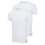 adidas Men T-Shirt, 2-pack - Crew Neck Shirt, Active Flex Cotton, solid colour