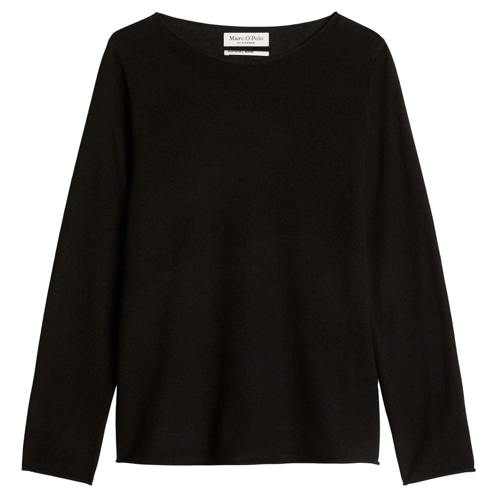 Marc O'Polo Women’s Knit Sweater - Knit Pullover, Merino Wool, Fine Knit, Boat Neck, Slim Fit