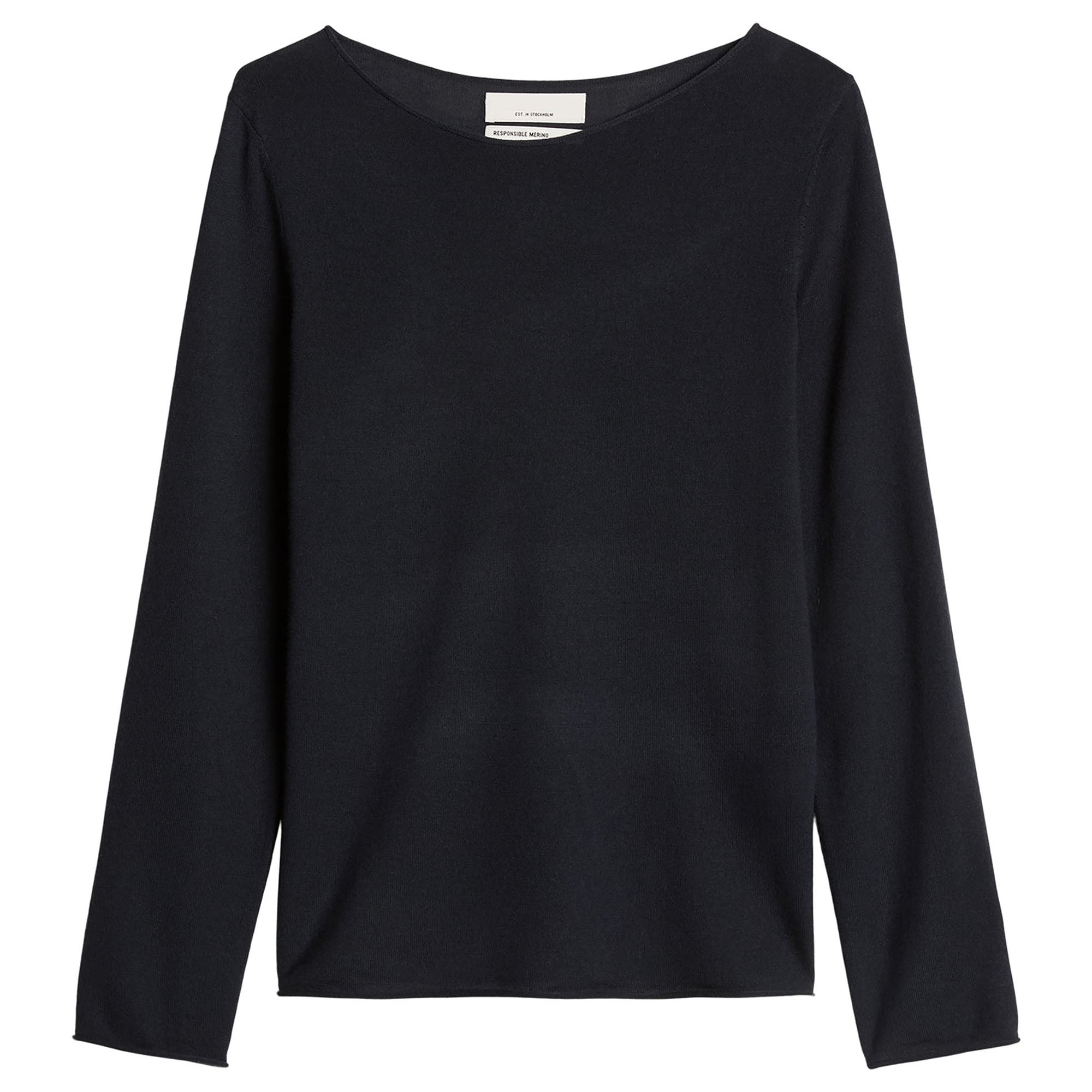 Marc O'Polo Damen Strickpullover - Knit Pullover, Merinowolle, Feinstrick, U-Boot-Ausschnitt, Slim Fit