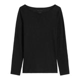 Marc O'Polo Damen Langarmshirt - T-SHIRT LONGSLEEVE, U-Boot-Ausschnitt, Baumwolle