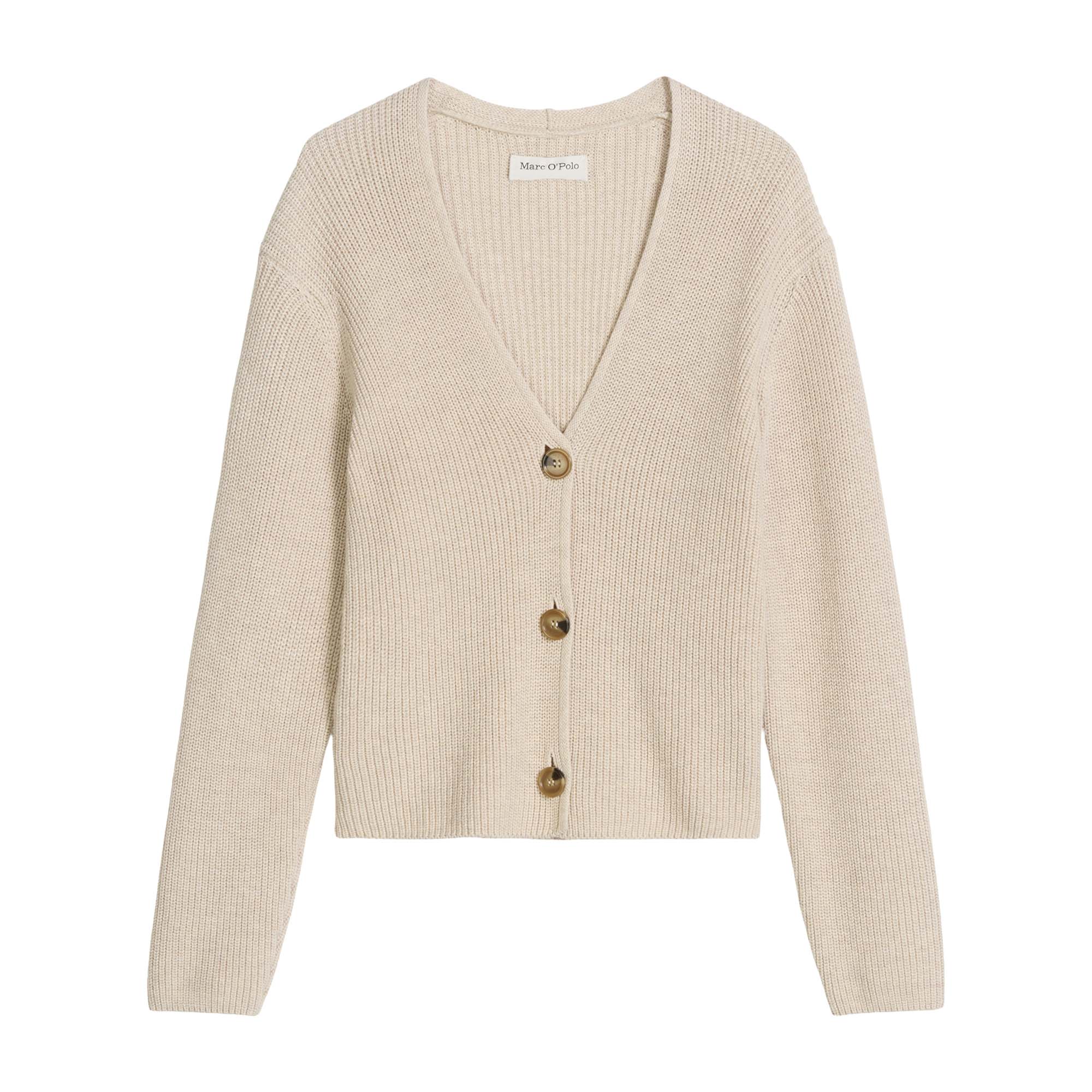 Marc O'Polo Damen Strickjacke - CARDIGANS LONGSLEEVE, V-Neck, Baumwolle