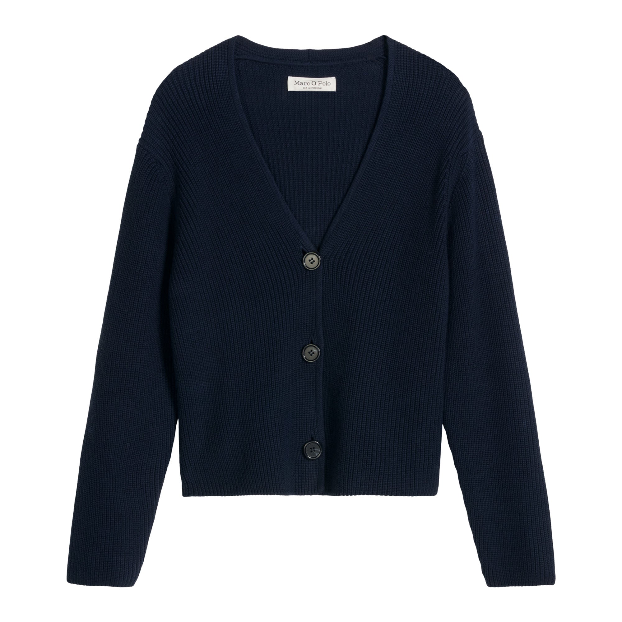 Marc O'Polo Damen Strickjacke - CARDIGANS LONGSLEEVE, V-Neck, Baumwolle
