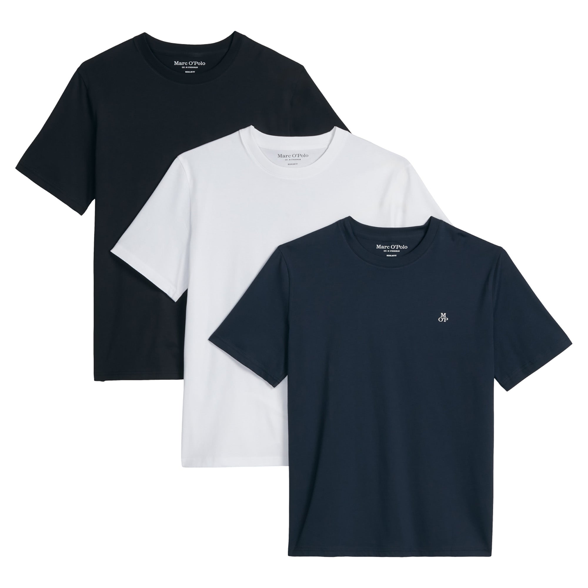 Marc O'Polo Herren T-Shirt, 3er Pack, Rundhals - Tripplepack, Regular Fit, Baumwolle