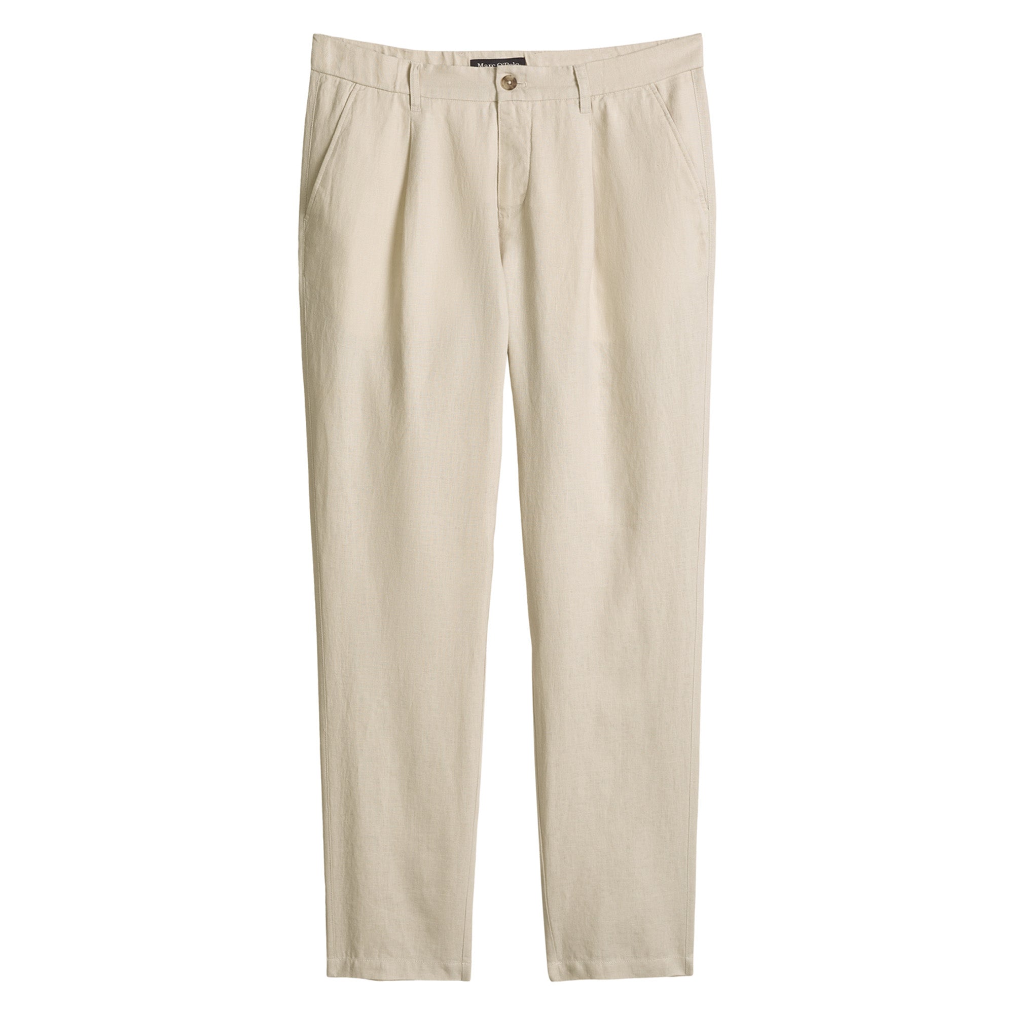 Marc O'Polo Herren Hose - Osby Jogger Pleats, Chino, Leinen, Tapered, Länge 32