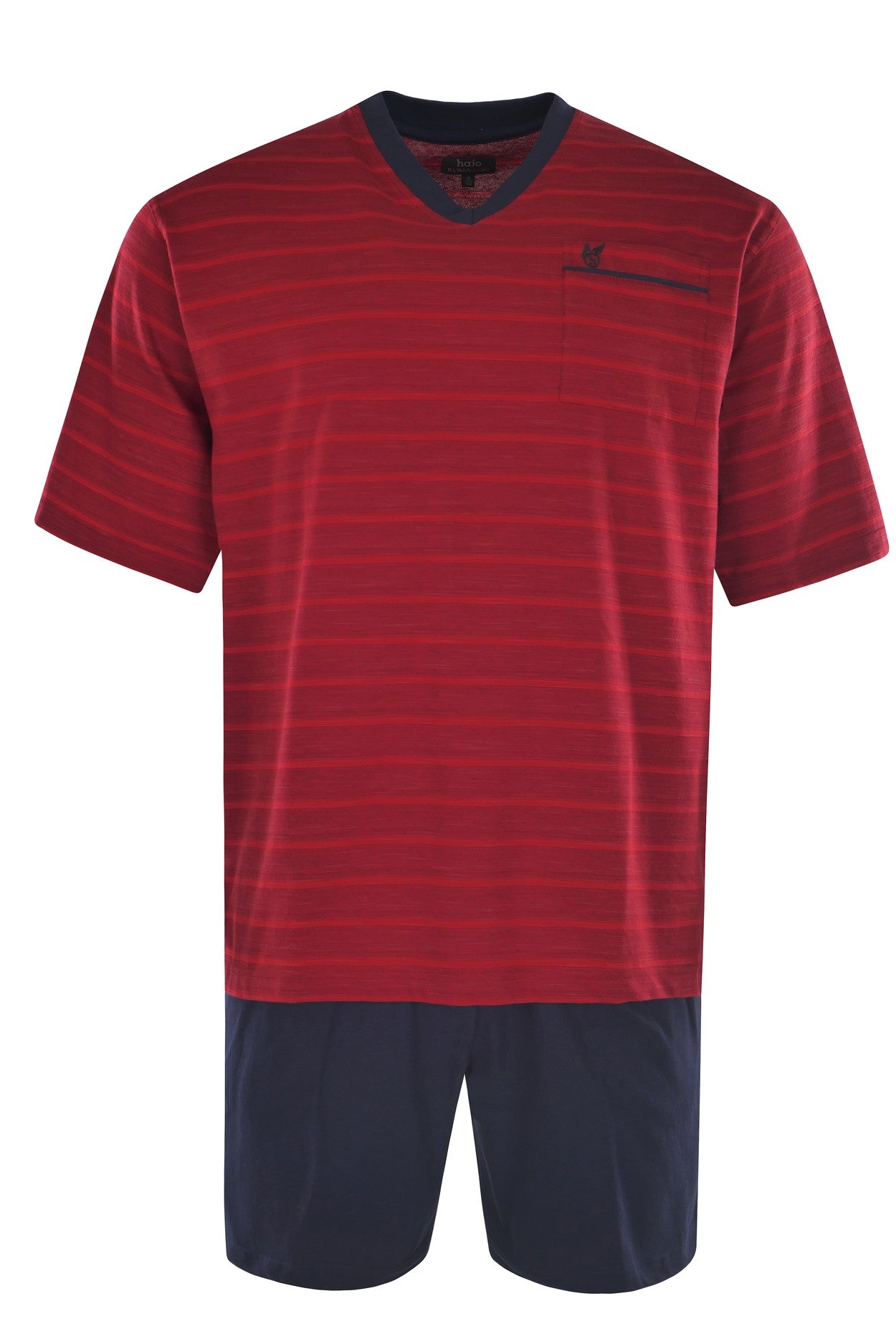 hajo men's pyjama set - shorty, short-sleeved, climate-light, cotton mix