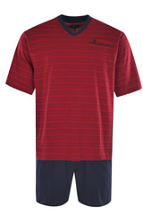 hajo men's pyjama set - shorty, short-sleeved, climate-light, cotton mix