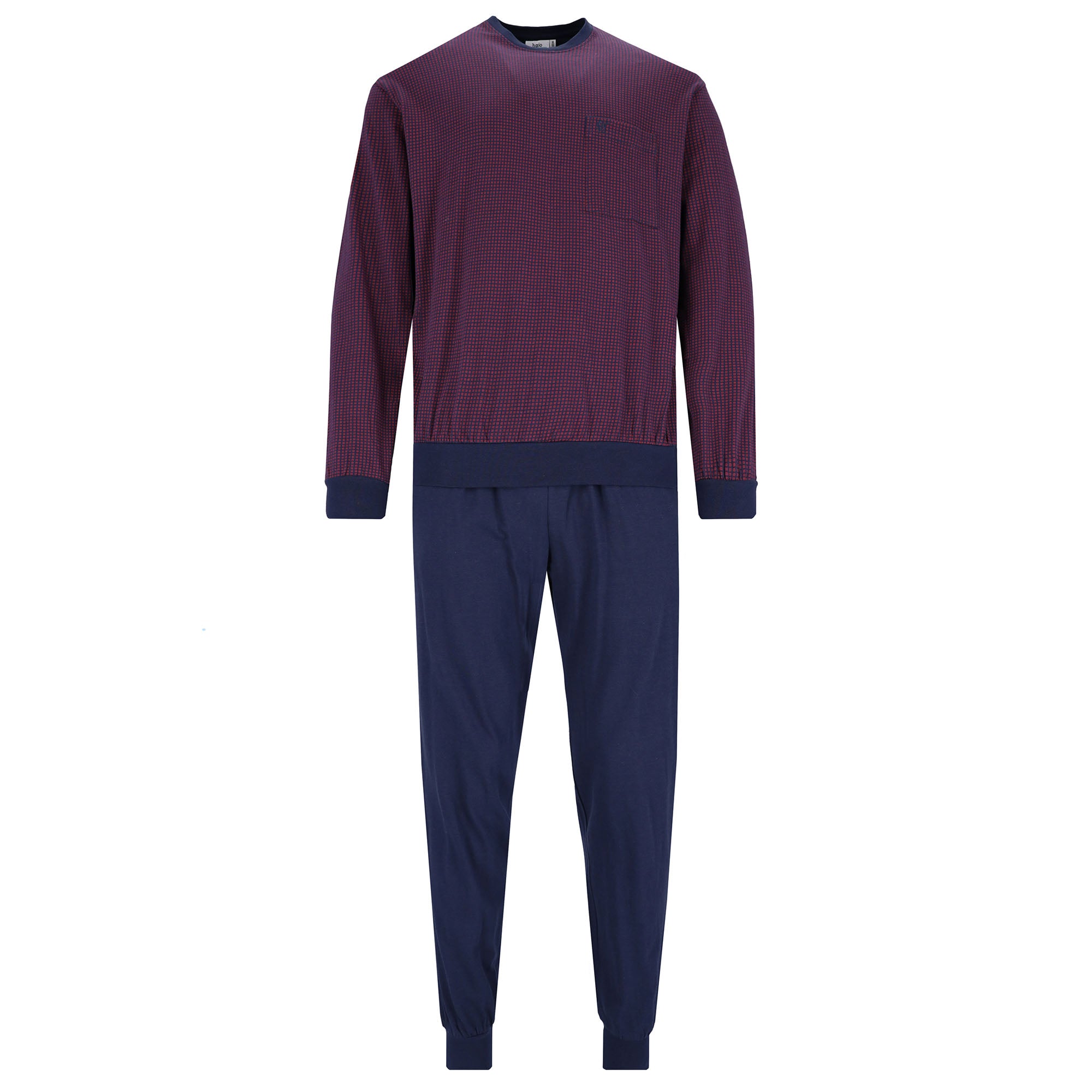 hajo Herren Schlafanzug 2-tlg. Set - lang, Bündchen, Rundhals, Premium Cotton
