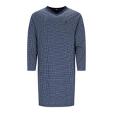 hajo Herren Nachthemd, lang - Premium Cotton, Allover Print, V-Ausschnitt