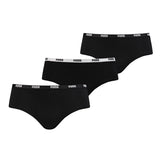 PUMA Damen Iconic Hipster, 3er Pack - Soft Cotton Stretch