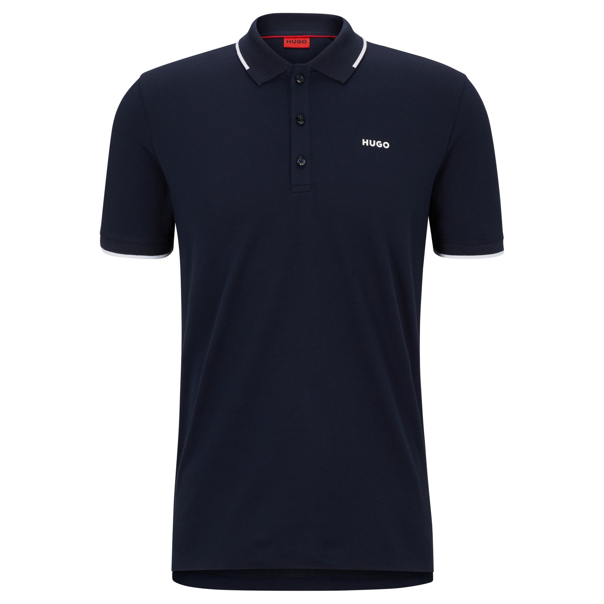HUGO Herren Poloshirt - DINOSO222, Pique, Knopfleiste, Slim Fit, Cotton Stretch