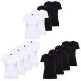 HUGO Damen T-Shirt, 4er Pack - T-Shirt RN, Unterziehshirt, Rundhals, Baumwolle, einfarbig
