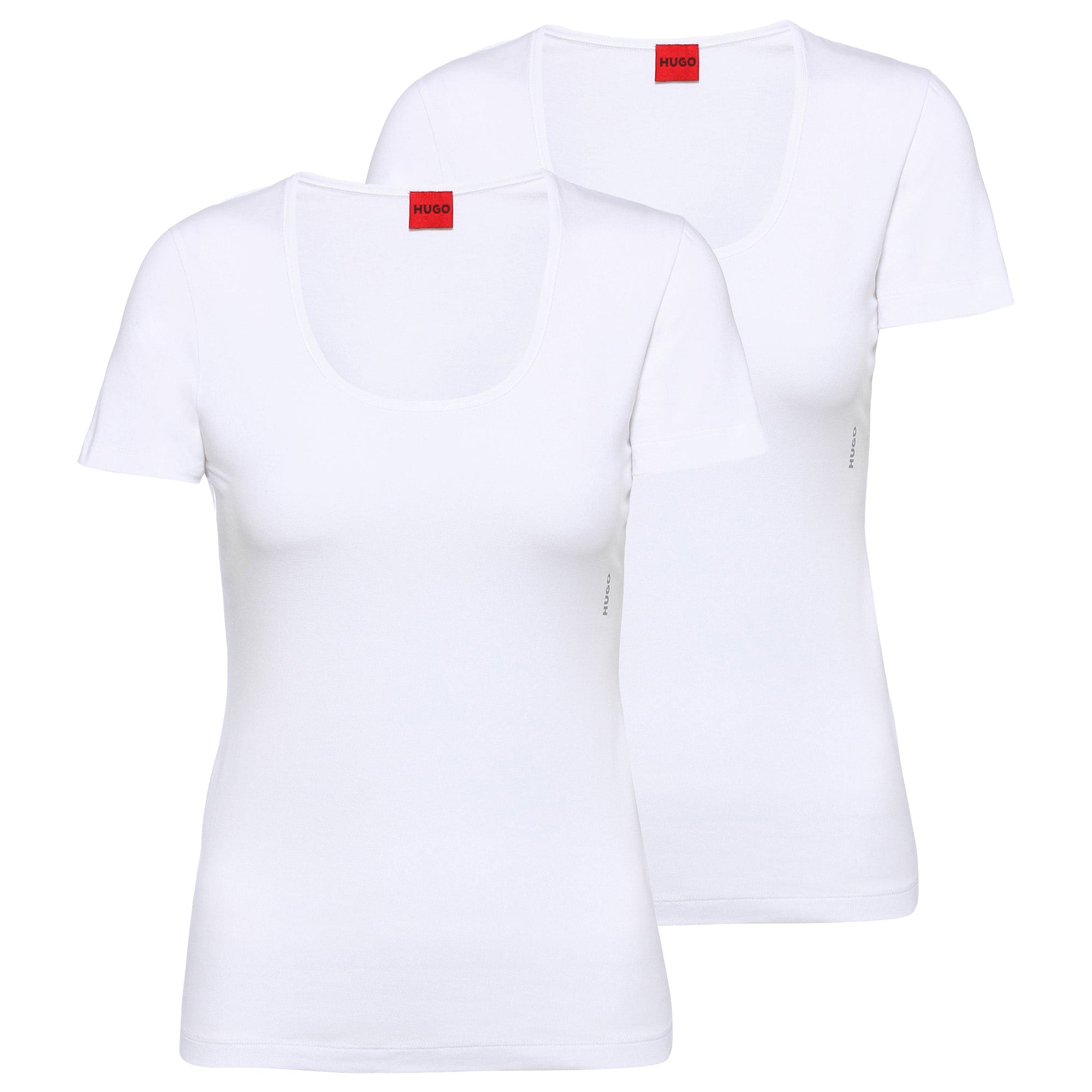 HUGO Damen T-Shirt, 2er Pack - T-Shirt RN, Unterziehshirt, Rundhals, Baumwolle, einfarbig