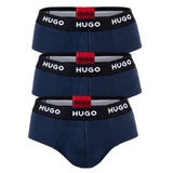 HUGO Herren Slips, 3er Pack - Hip Briefs Triplet Pack, Logo, Cotton Stretch
