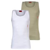 HUGO Herren Unterhemd, 2er Pack - Tank Top Twin Pack, Doppelripp, Cotton Stretch