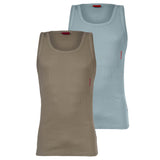 HUGO Herren Unterhemd, 2er Pack - Tank Top Twin Pack, Doppelripp, Cotton Stretch