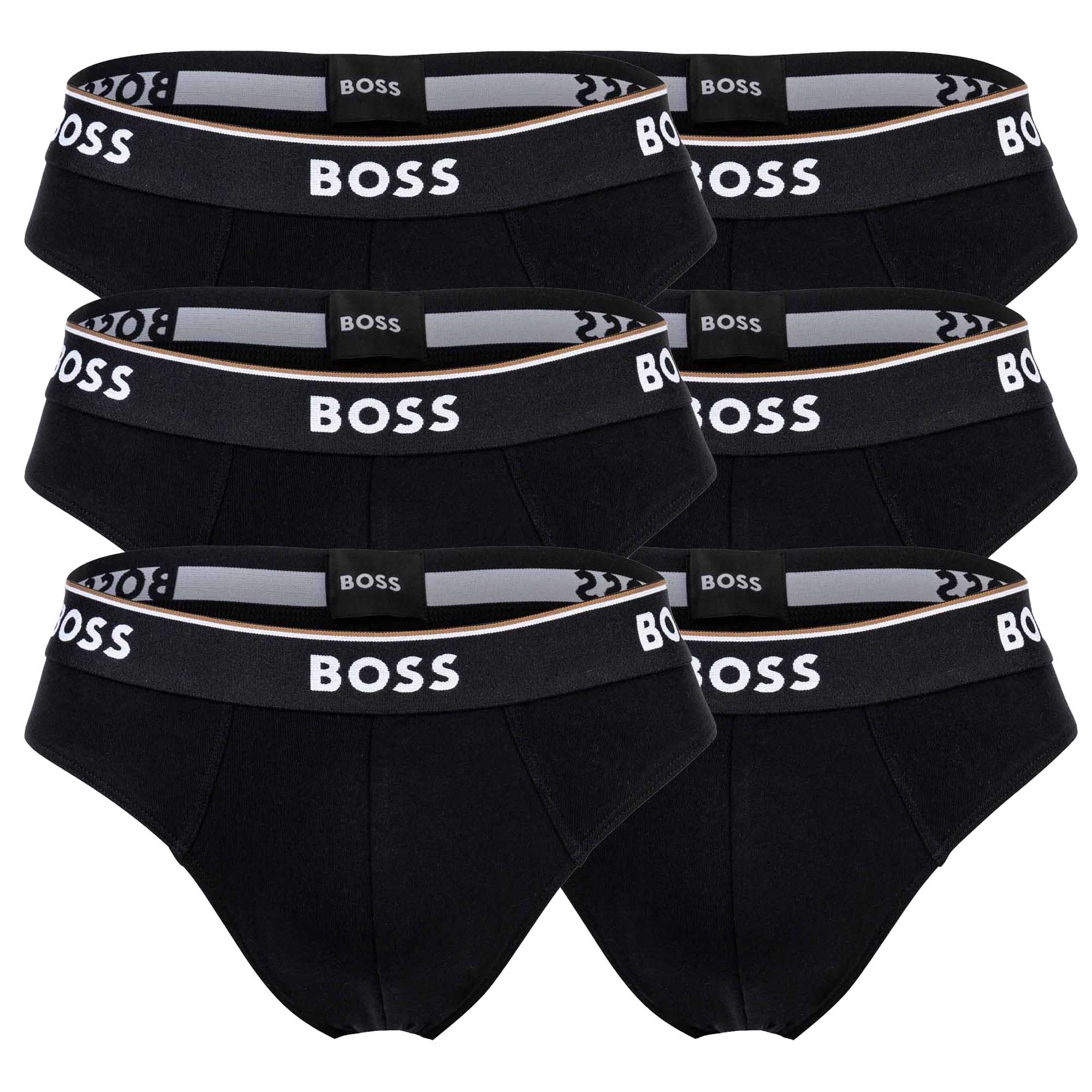 BOSS Herren Slips, 6er Pack - Briefs 3P Power, Cotton Stretch, Logo, einfarbig