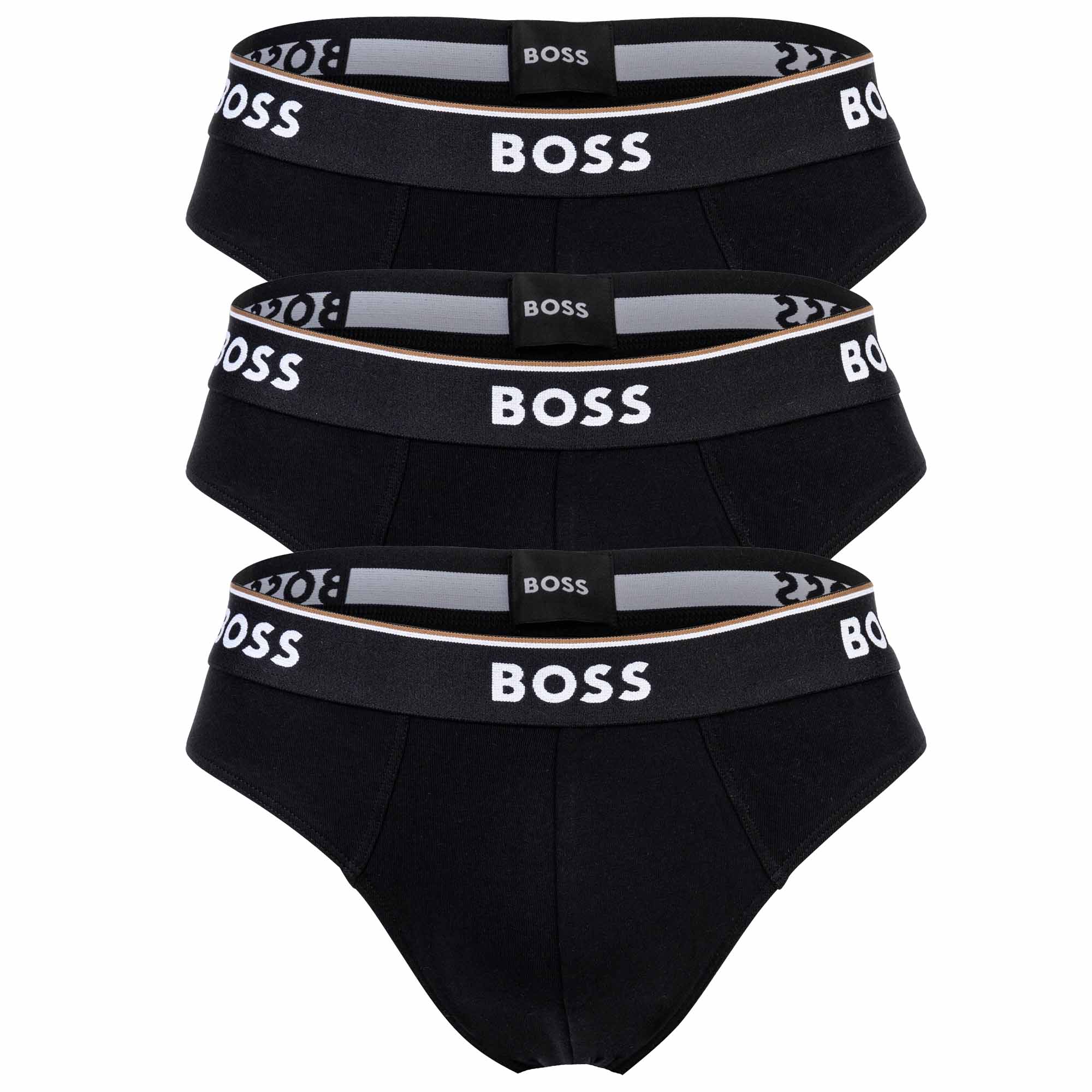 BOSS Herren Slips, 3er Pack - Briefs 3P Power, Cotton Stretch, Logo, einfarbig