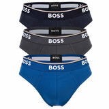 BOSS Herren Slips, 3er Pack - Briefs 3P Power, Cotton Stretch, Logo, einfarbig