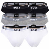 BOSS Herren Slips, 6er Pack - Briefs 3P Power, Cotton Stretch, Logo, einfarbig