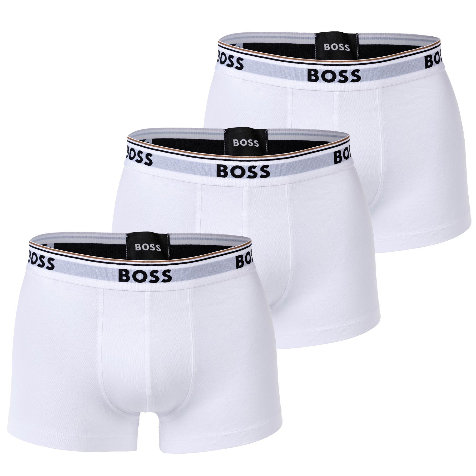 BOSS Men's Trunks, 3-pack - 3P Power, Boxer Shorts, Cotton Stretch, Logo, uni