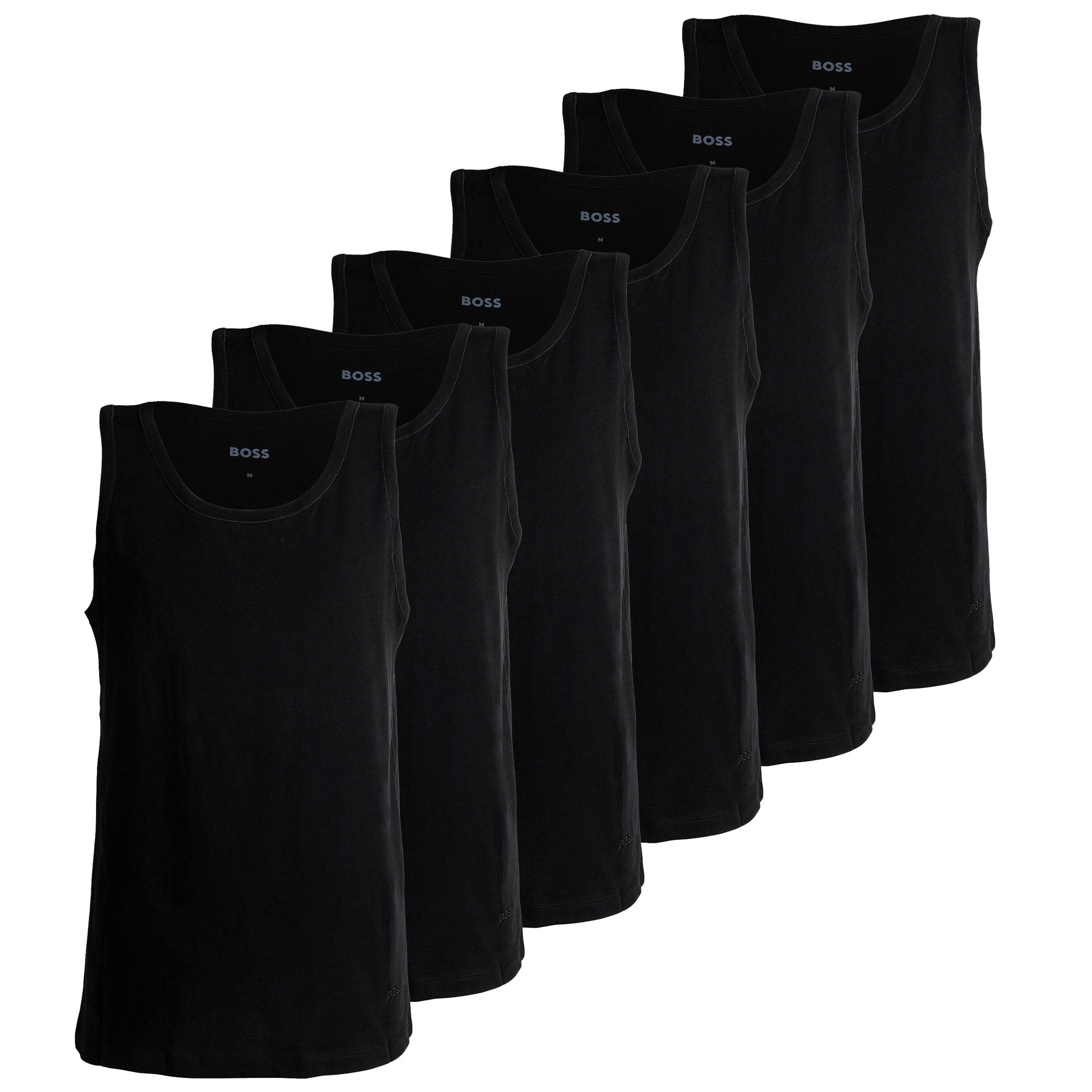 BOSS Herren Tank Top, 6er Pack - Classic, Unterhemd, ohne Arm, Rundhals, Cotton