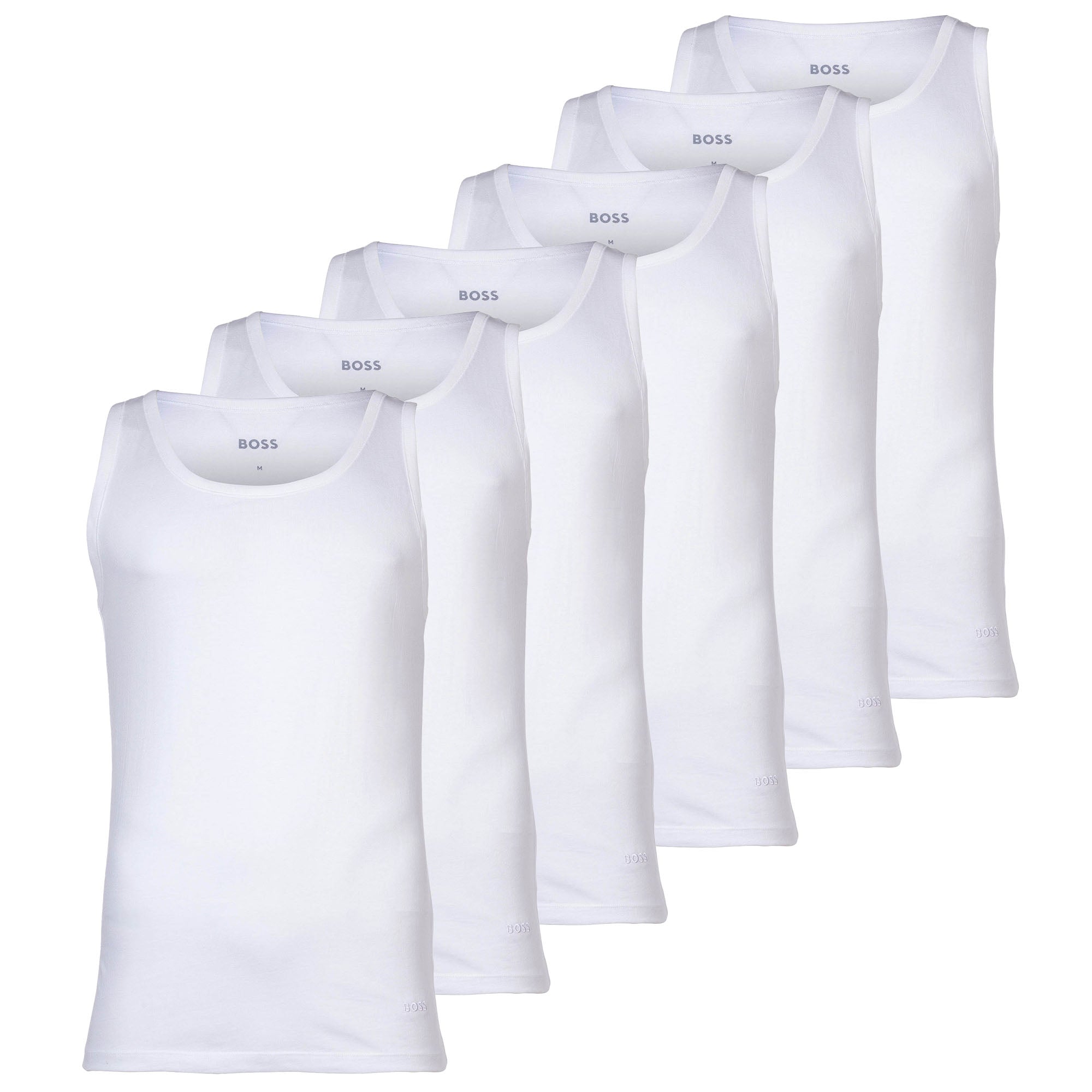 BOSS Herren Tank Top, 6er Pack - Classic, Unterhemd, ohne Arm, Rundhals, Cotton