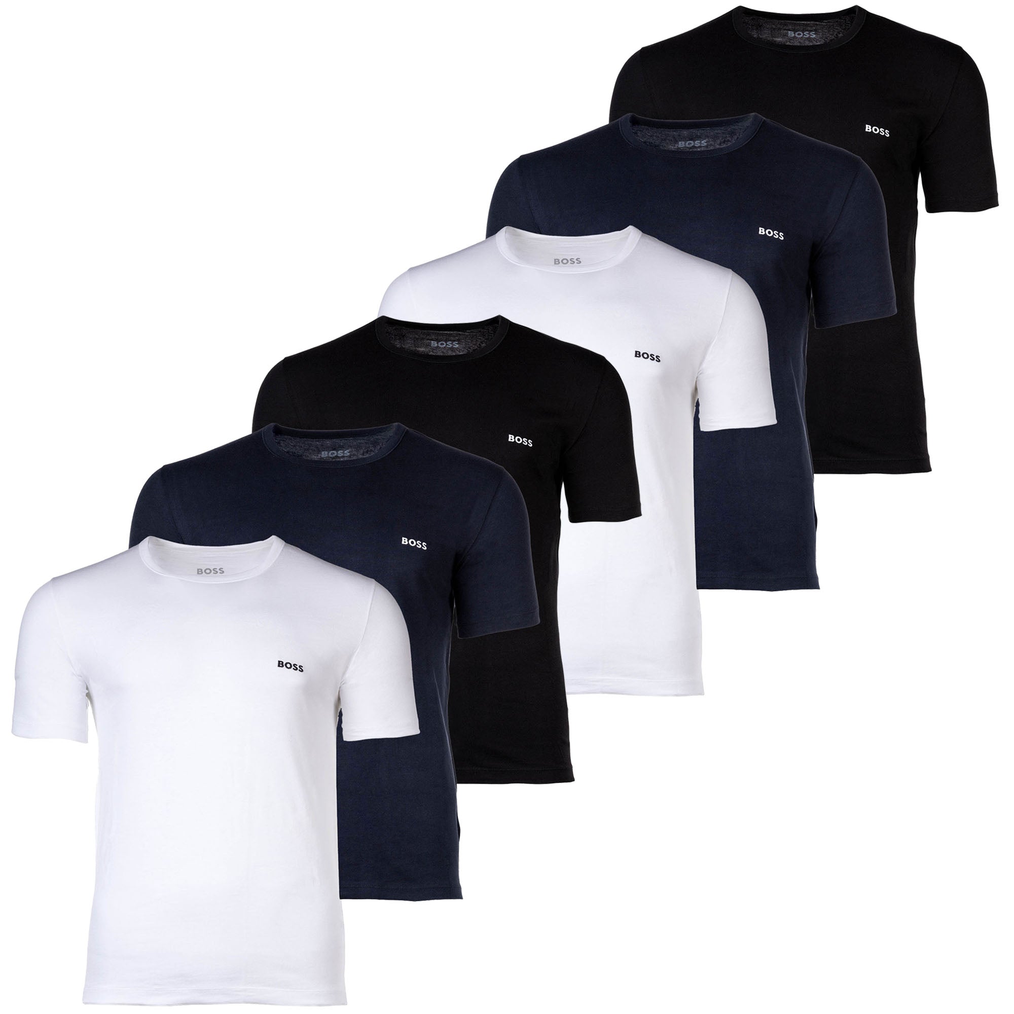 BOSS Herren T-Shirt, 6er Pack - RN 6P Classic, Rundhals, Kurzarm, Cotton, uni