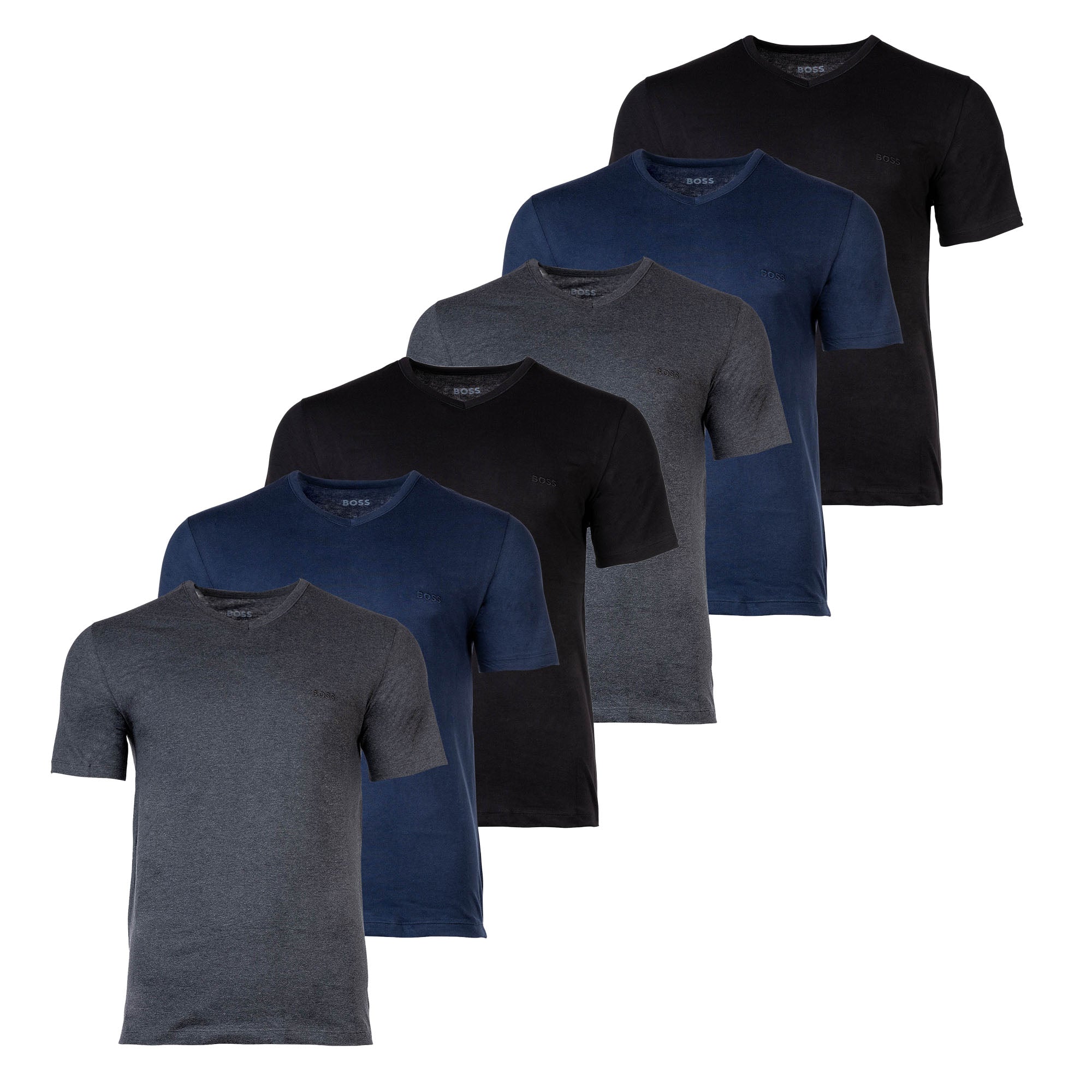 BOSS Herren T-Shirt, 6er Pack - TShirtVN Classic, Unterhemd, V-Neck, Cotton