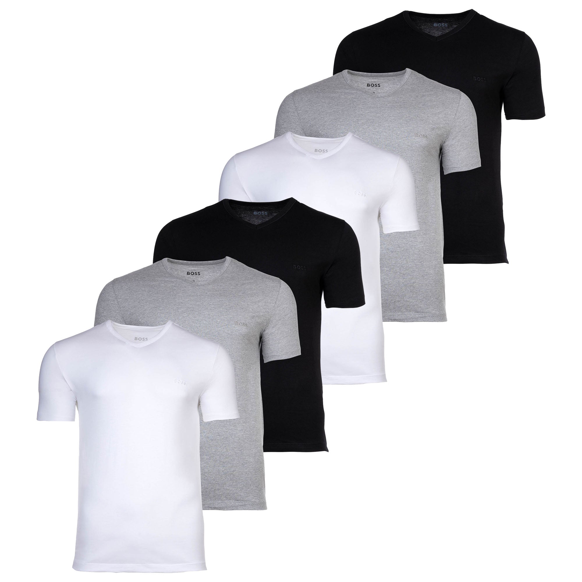 BOSS Herren T-Shirt, 6er Pack - TShirtVN Classic, Unterhemd, V-Neck, Cotton