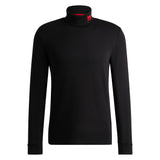 HUGO Herren Longsleeve - DEROLLO224, Stehkragen, Langarm Shirt, Cotton Stretch