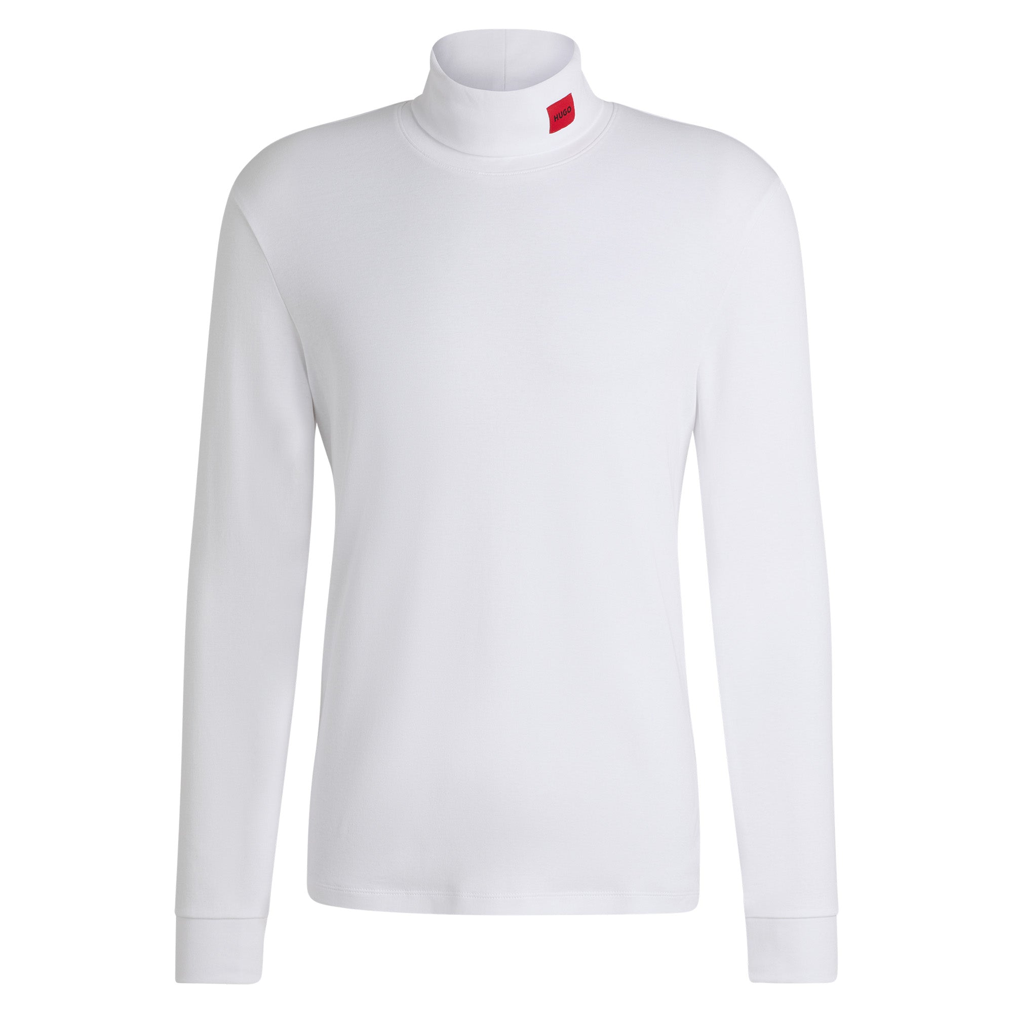 HUGO Herren Longsleeve - DEROLLO224, Stehkragen, Langarm Shirt, Cotton Stretch