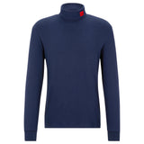 HUGO Herren Longsleeve - DEROLLO224, Stehkragen, Langarm Shirt, Cotton Stretch