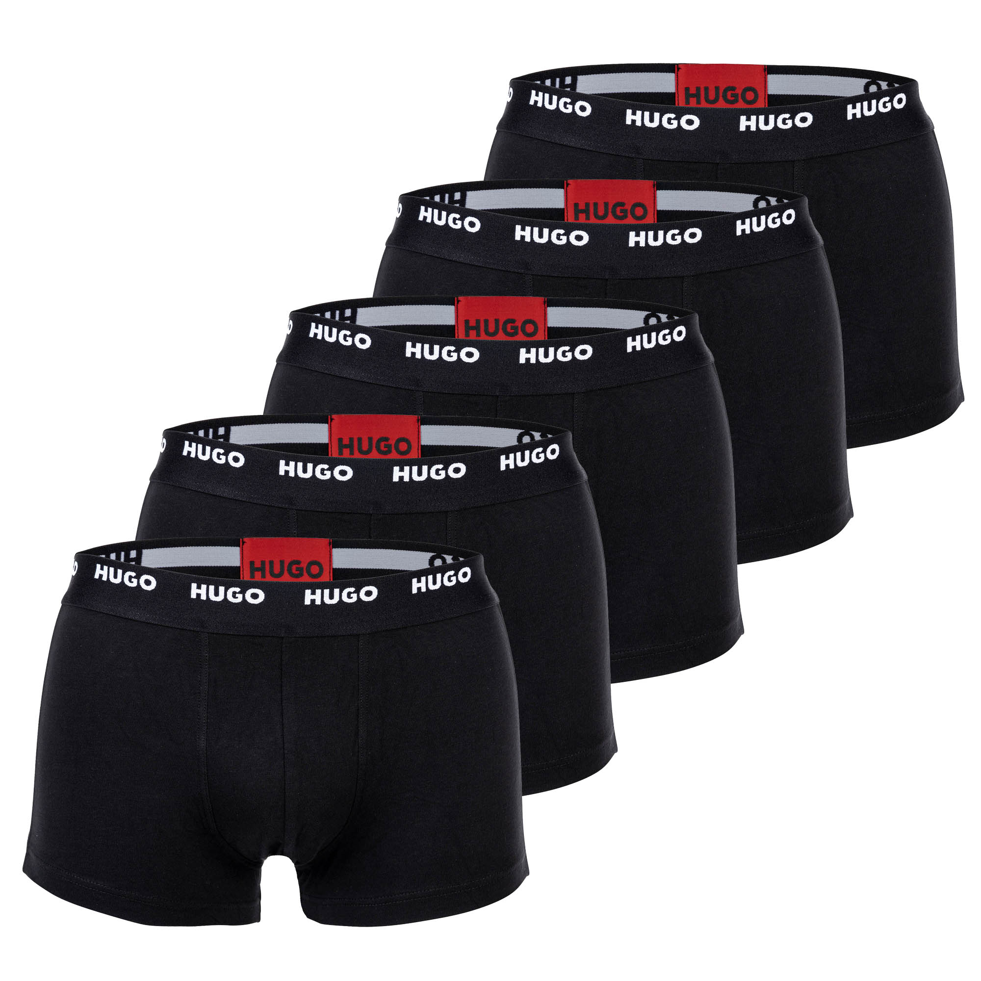 HUGO Herren Boxershorts, 5er Pack - Trunks Five Pack, Logo, Cotton Stretch