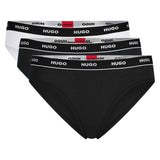 HUGO Damen Slips, 3er Pack - TRIPLET BRIEF STRIPE, Cotton Stretch, Logo, uni