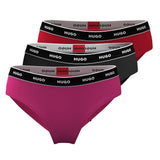 HUGO Damen Slips, 3er Pack - TRIPLET BRIEF STRIPE, Cotton Stretch, Logo, uni