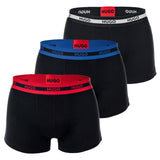 HUGO Herren Boxershorts, 3er Pack - TRUNK TRIPLET PLANET, Logo, Cotton Stretch