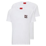 HUGO Herren T-Shirt, 2er Pack - DIMENTO, Rundhals, kurzarm, Logo Print, Baumwolle