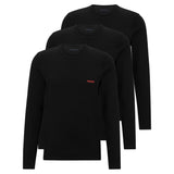 HUGO Herren Longsleeve, 3er Pack - RN Triplet, Langarm Shirt, Rundhals, Logo