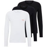 HUGO Herren Longsleeve, 3er Pack - RN Triplet, Langarm Shirt, Rundhals, Logo