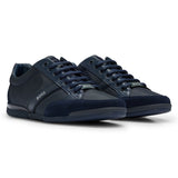 BOSS men's sneaker - Saturn Lowp, trainers, leisure, material mix with genuine leather